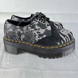 Dr Martens 1461 Quad Spike Stud Suede Leather Platform Shoes US Men 4 Women 5